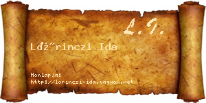 Lőrinczi Ida névjegykártya